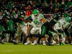 Gameday Sports Journal Iowa Colony vs Brenham deep dive Audio Overview Papo Najera Brenham senior offensive lineman blocking on the line vs Iowa Colony – Gameday Sports Journal, Jeteral C. Mitchell, JCurtis Media