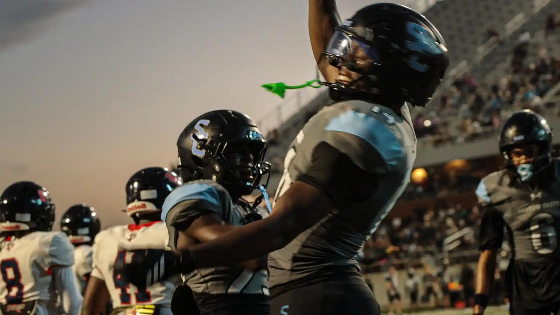Shadow Creek celebrates during its victory over Dawson