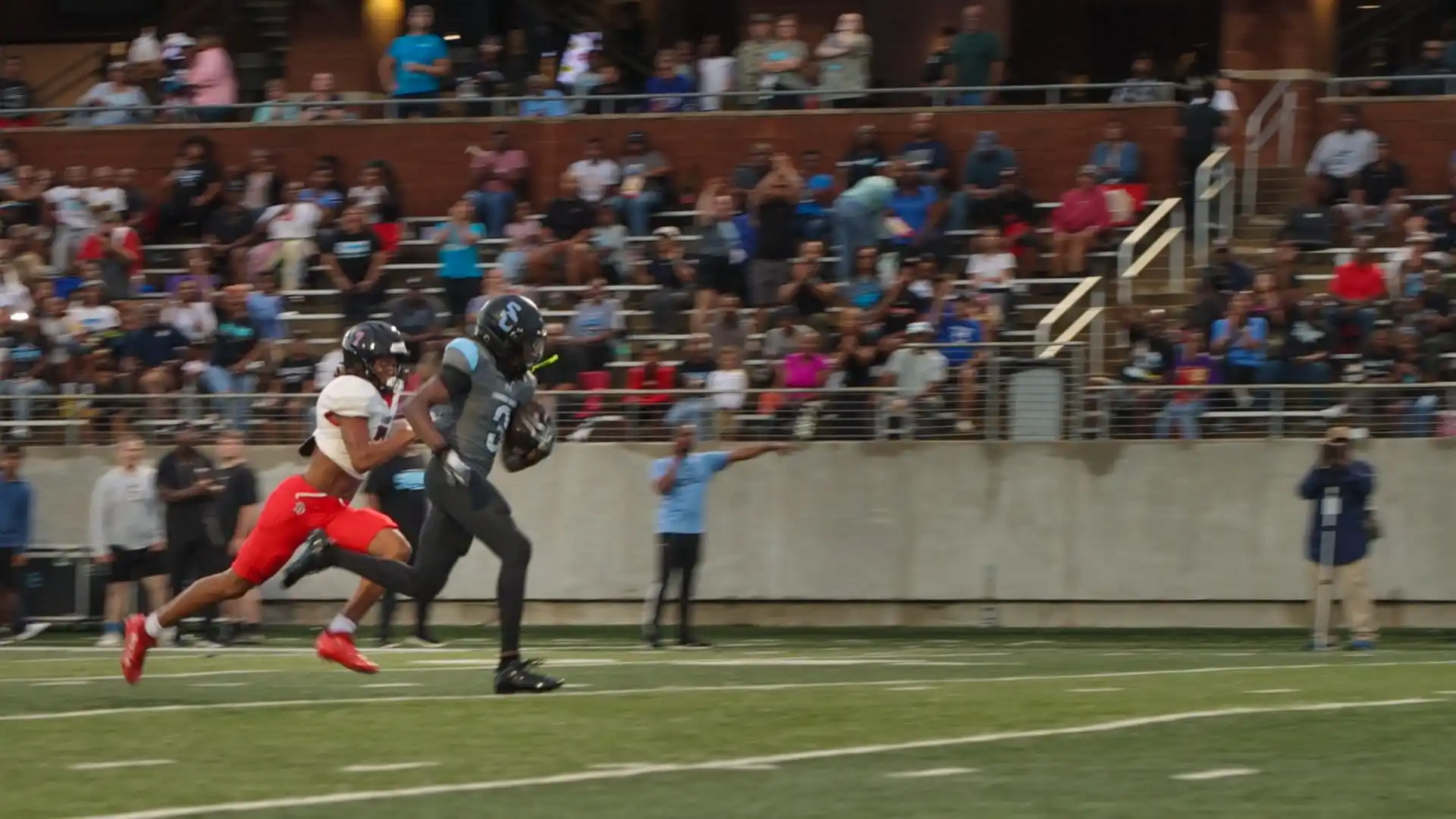 Shadow Creek Jaylen Adai runs against Dawson
