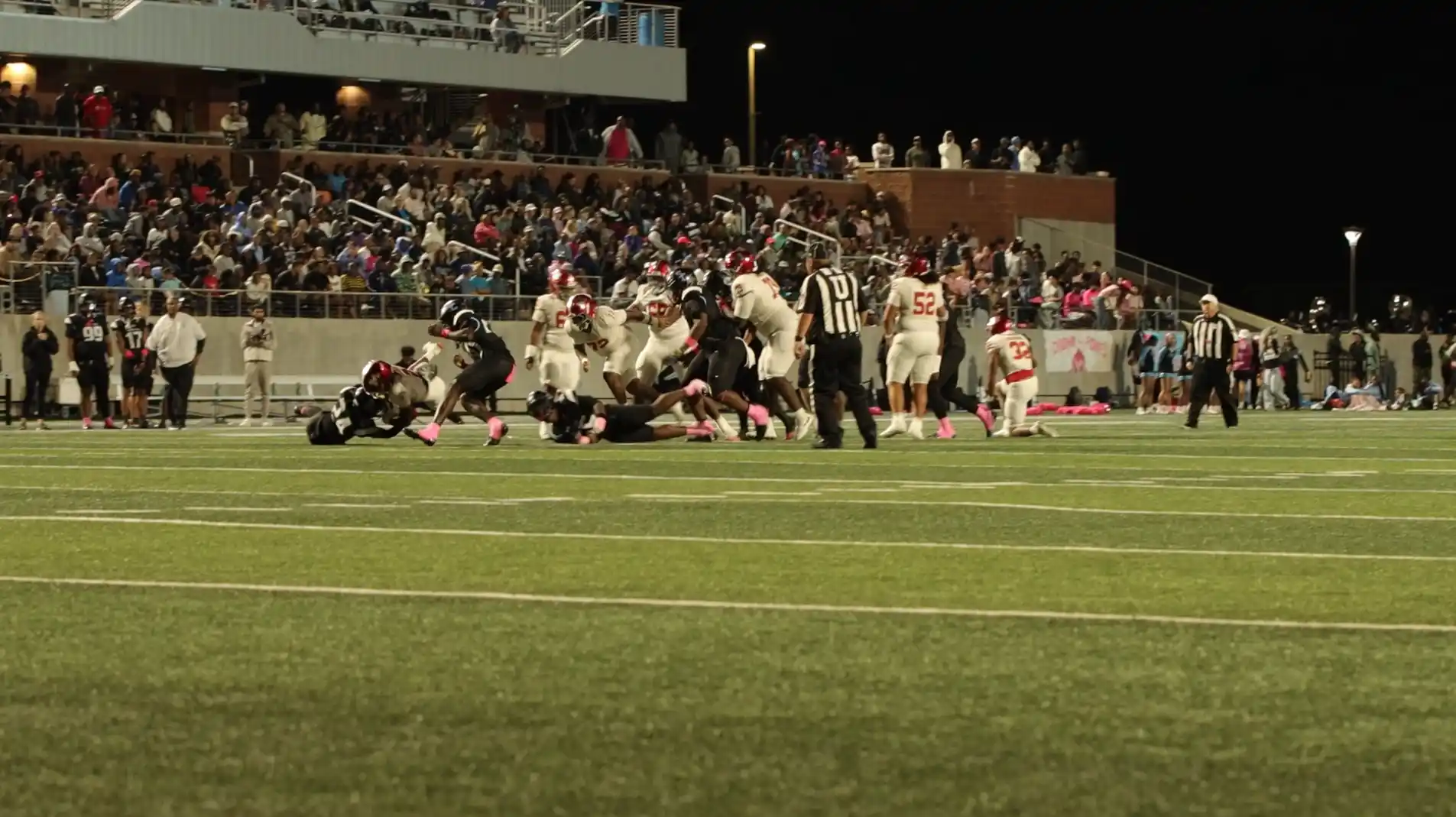 Shadow Creek defenders closing on Manvel running back Xayden Brown.